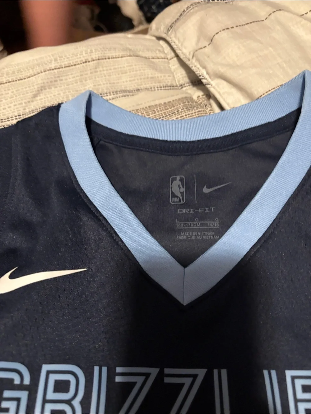 Nike Navy and Light Blue Memphis Grizzlies #12 Basketball Jersey Morant